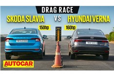 Skoda Slavia vs Hyundai Verna drag race video